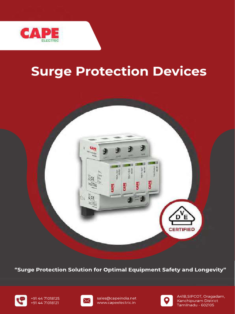 CAPE Surge Protection Devices Overview | PDF | Equipment | Electrical ...