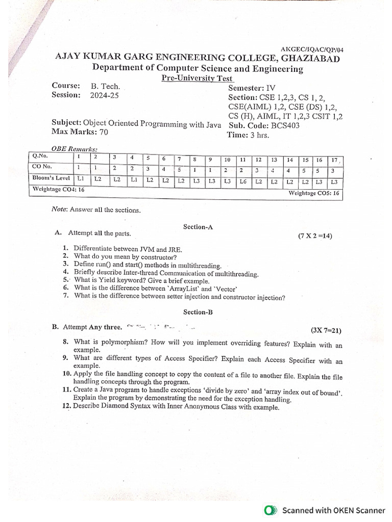 bcs403 Put Sol 2024-25 | PDF