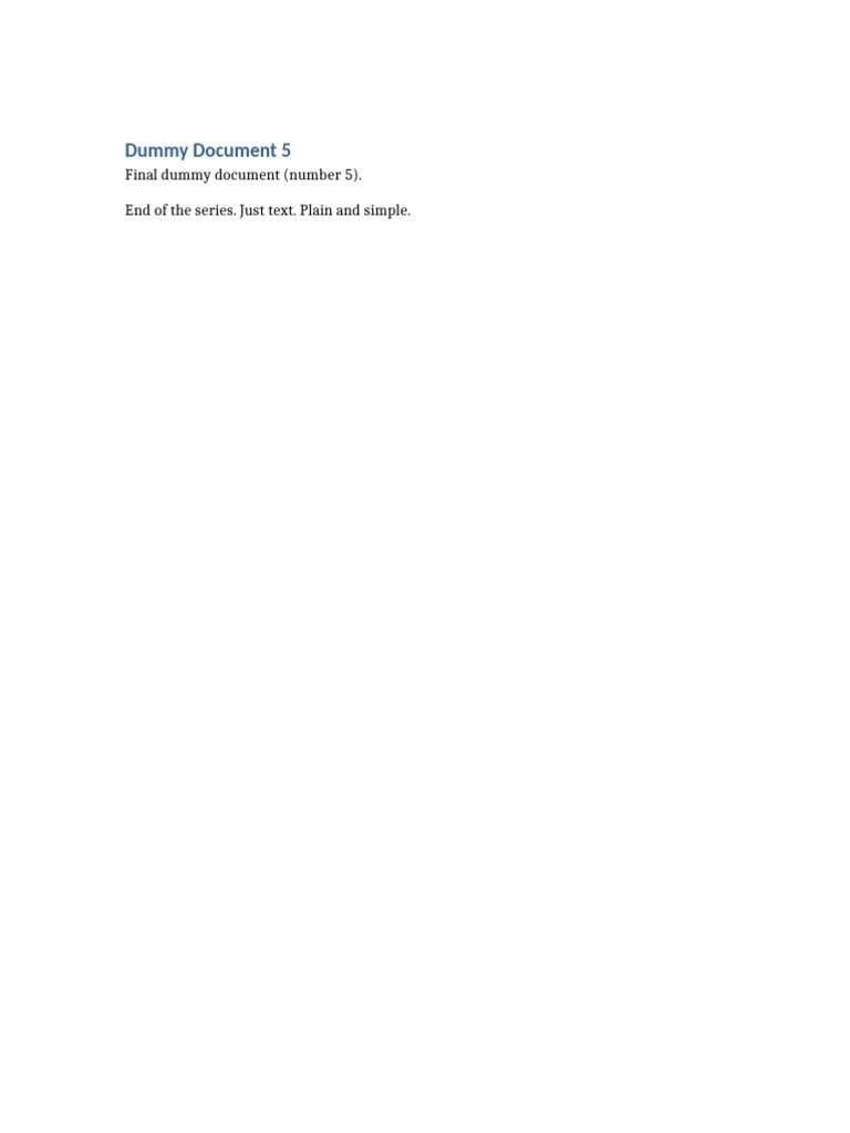 Dummy Doc 5 | PDF
