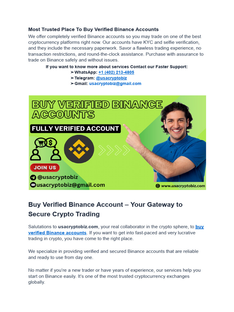 Most Trusted Place To Buy Verified Binance Accounts | PDF | Cryptocurrency  | Applications Of Cryptography