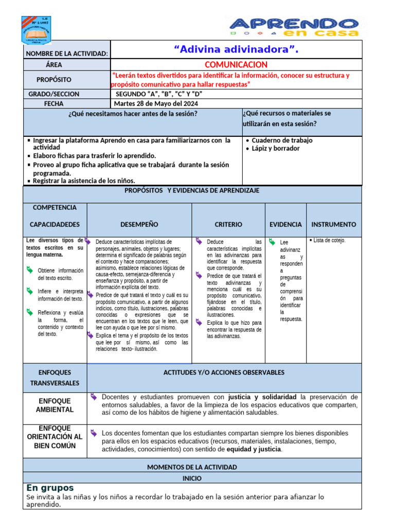 Adivinanzas: Actividad de Lectura para Niños | PDF | Enseñando ...