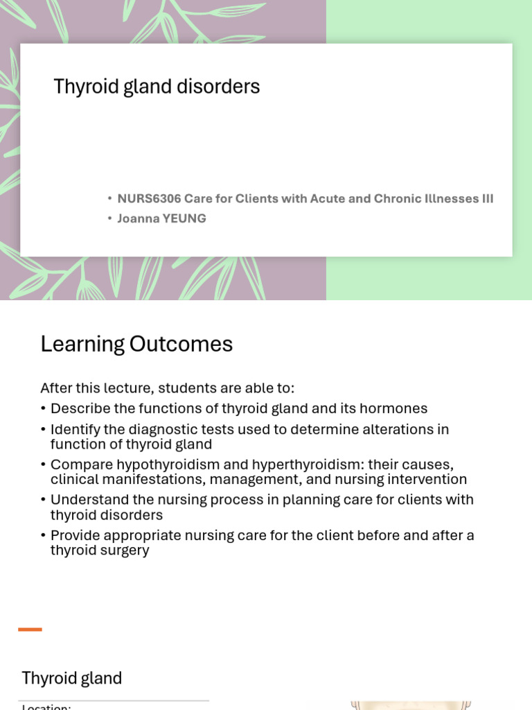 Understanding Thyroid Disorders and Care | PDF | Thyroid | Thyroid ...