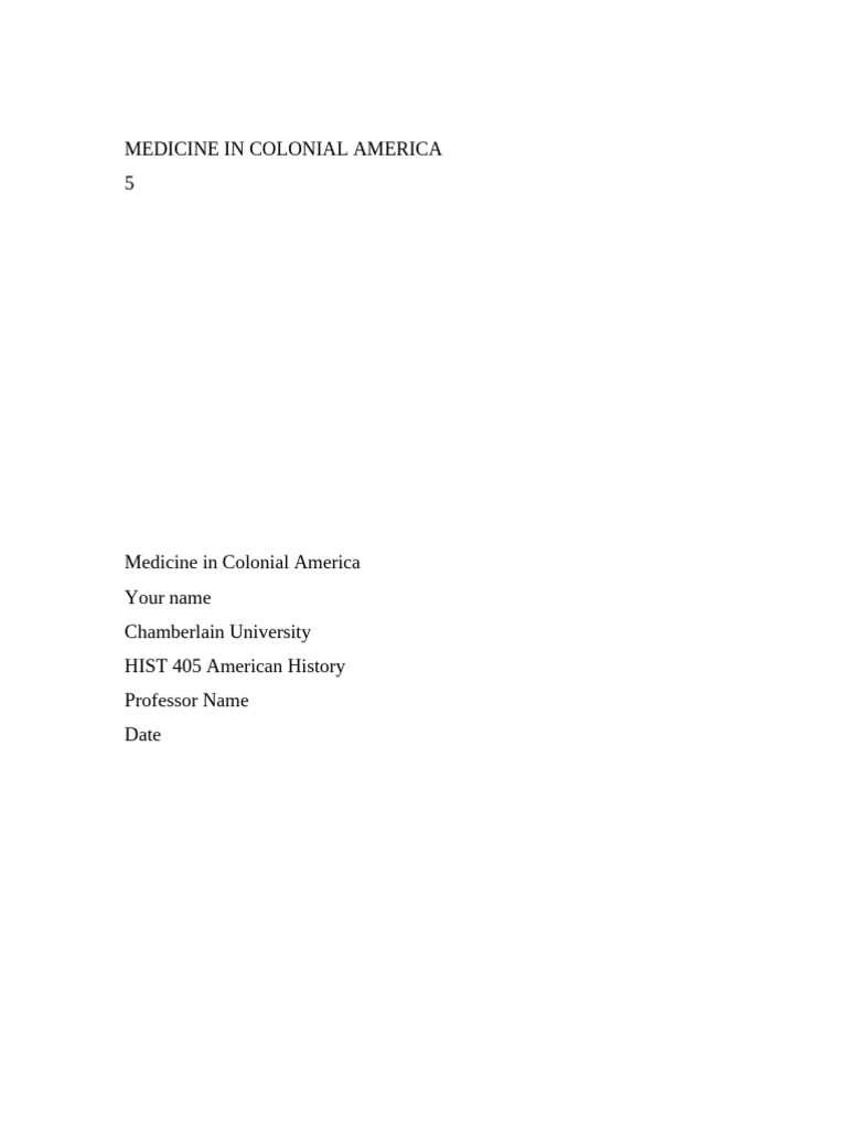 Colonial American Medicine Practices | PDF