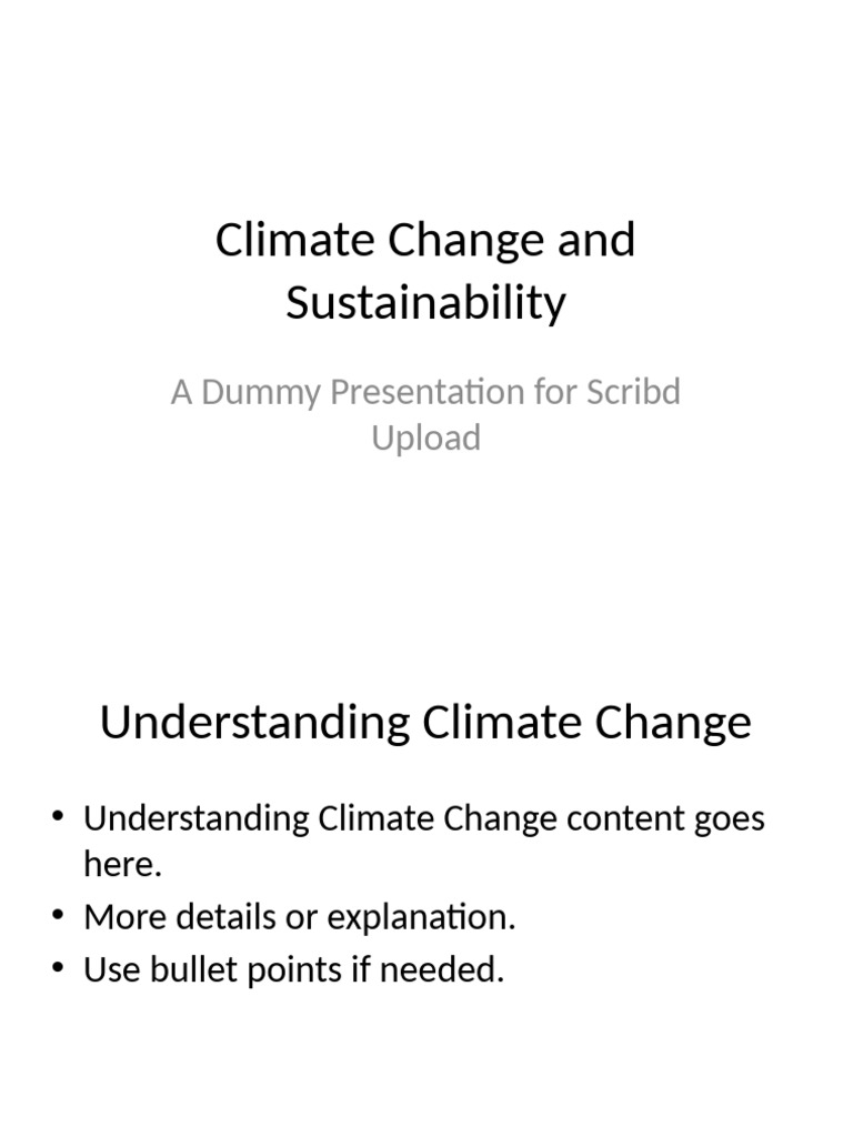 Climate Change and Sustainability | PDF