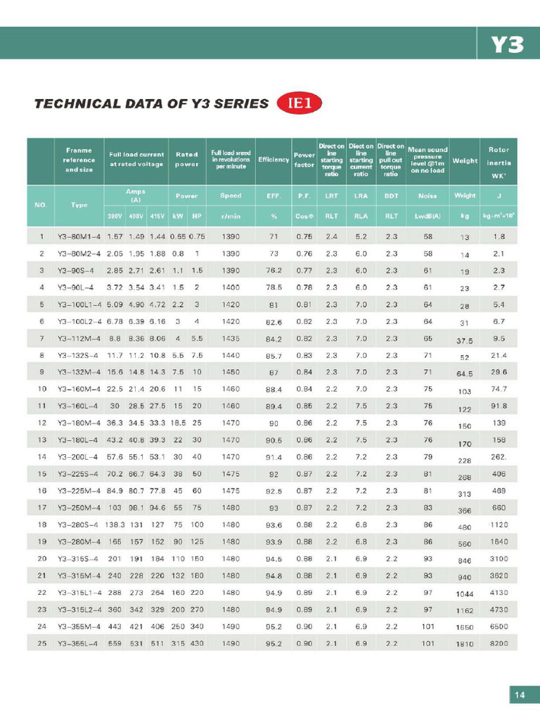 Motor Datasheet | PDF