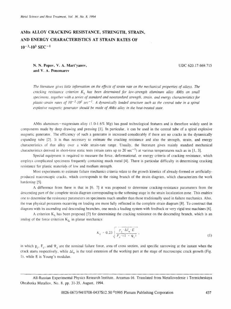 AMts Alloy Mechanical Properties Study | PDF | Deformation (Engineering ...