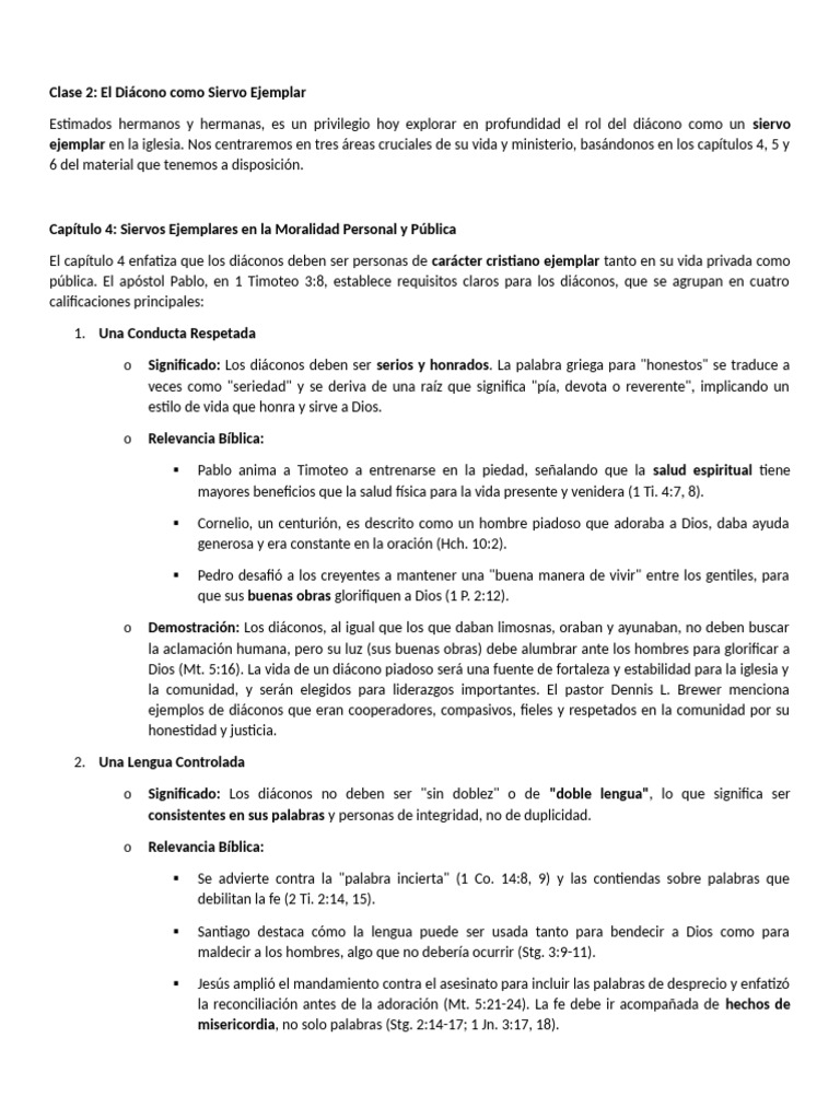 Clase 2 | PDF | Diácono | Iglesia cristiana