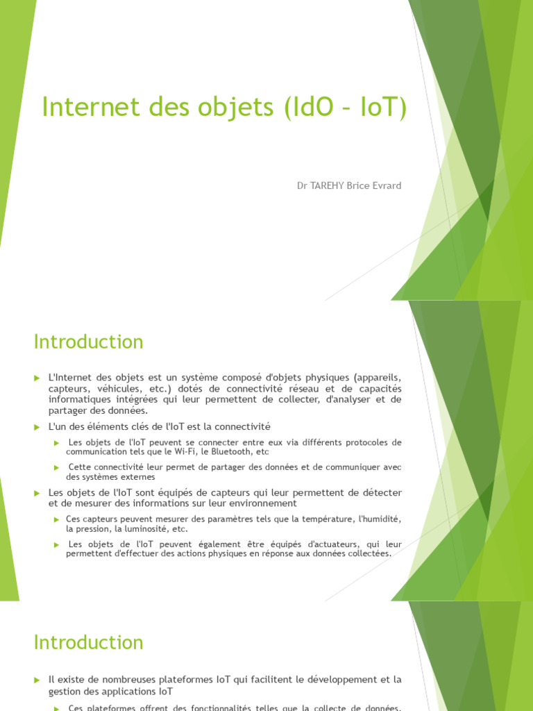 Introduction à l'Internet des Objets (IoT) | PDF | Internet des objets ...