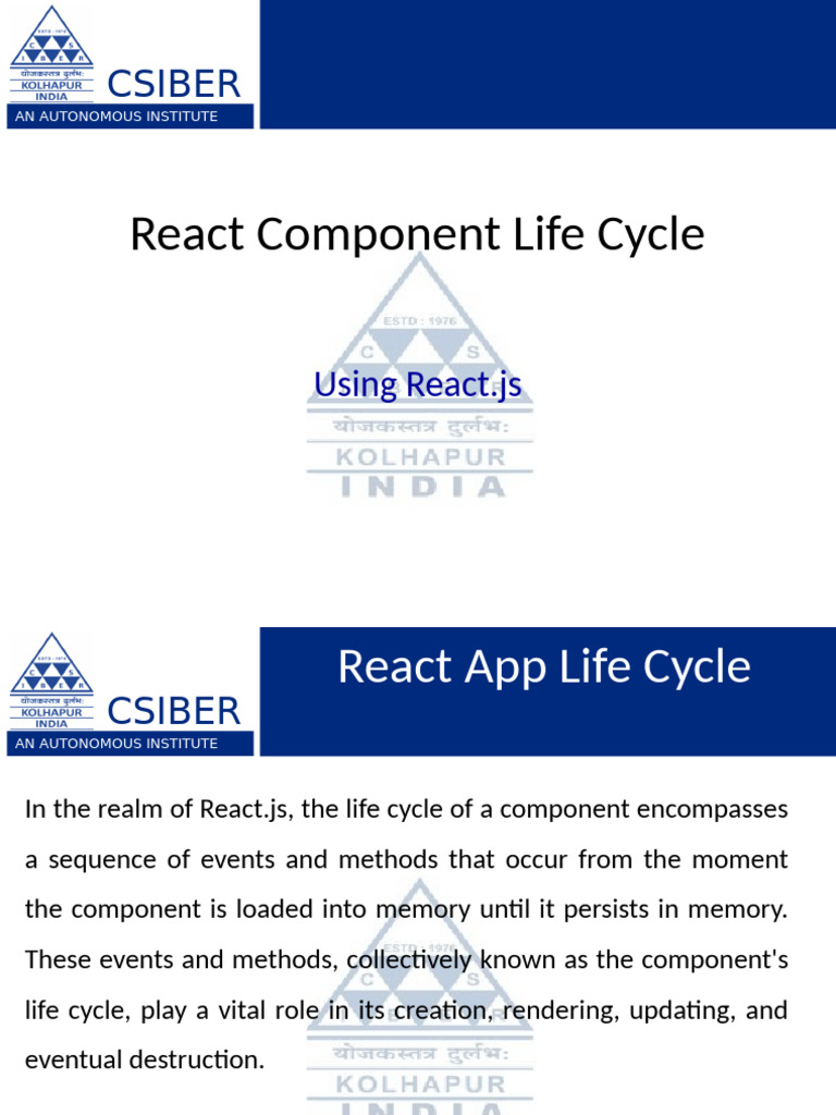 React Component Life Cycle | PDF | Method (Computer Programming ...