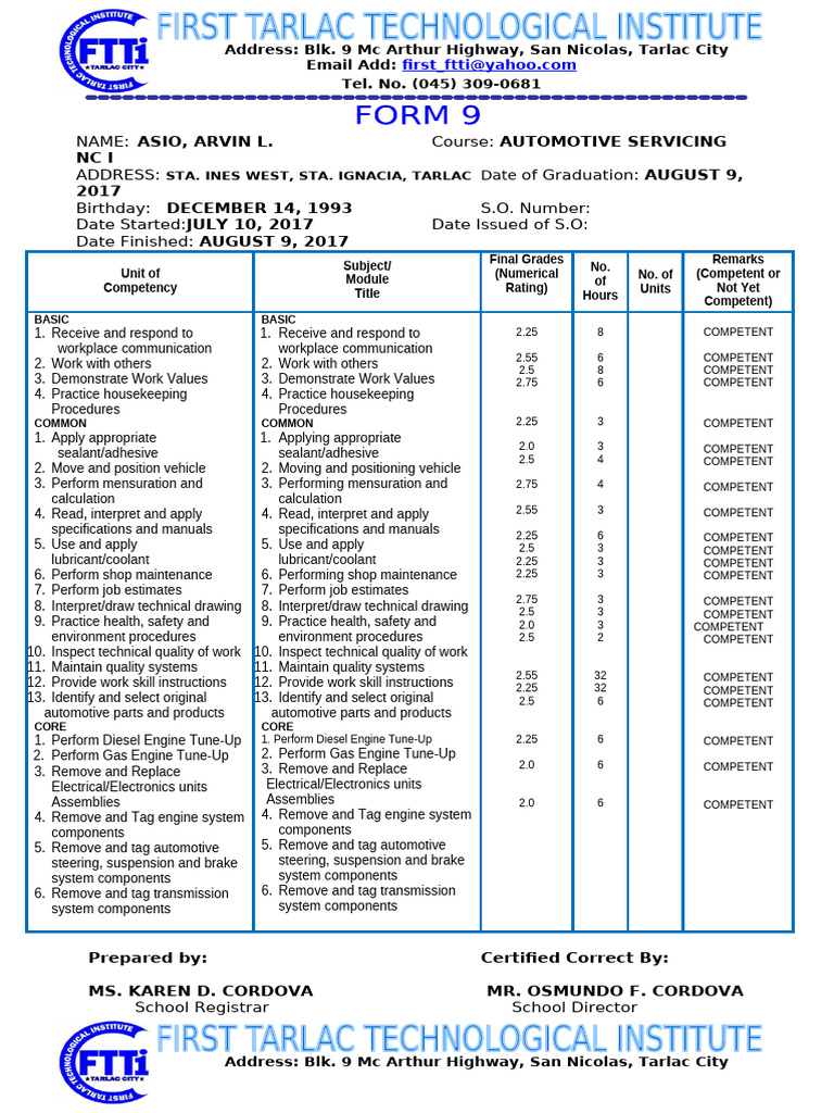 FORM 9 NC L | PDF | Mechanical Engineering | Vehicle Technology