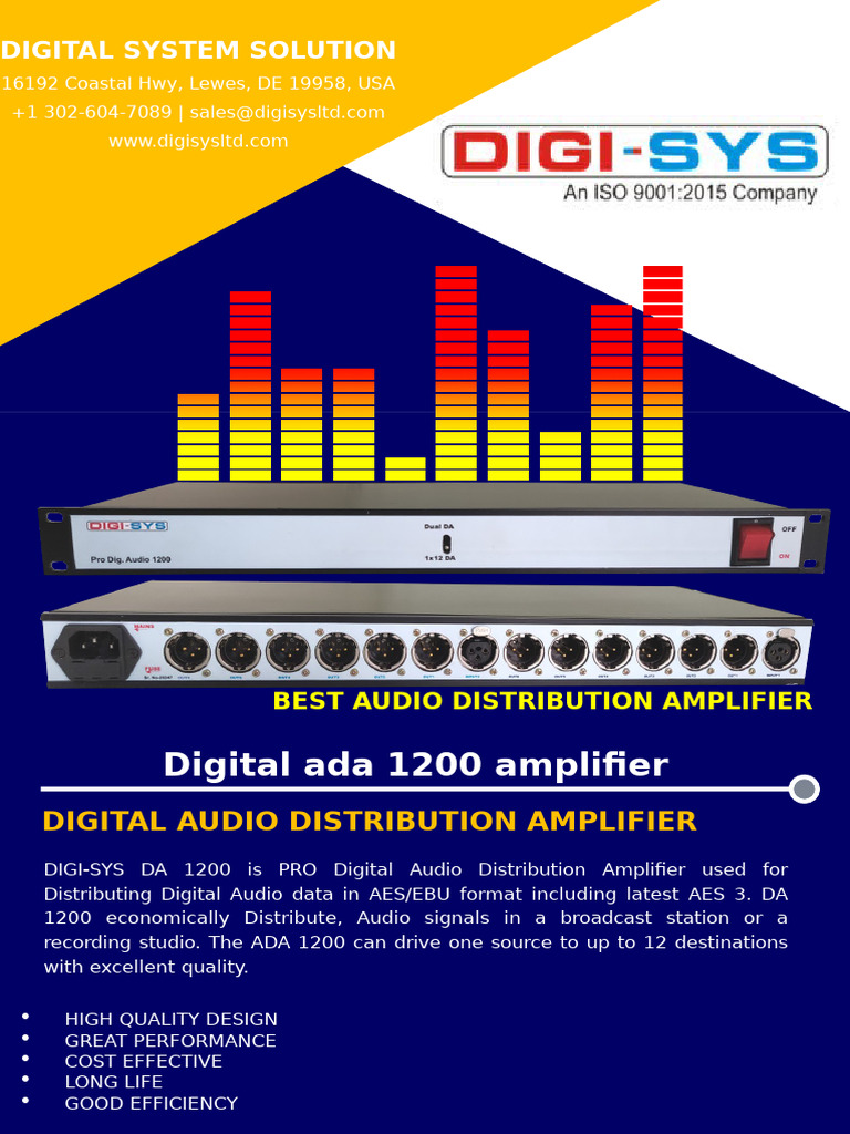 Pro Digital Audio Distribution Amplifier | PDF | Amplifier | Sampling ...