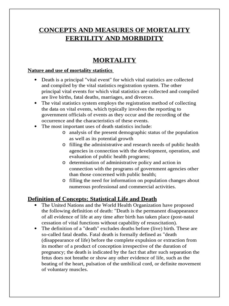 Understanding Mortality Statistics | PDF | Incidence (Epidemiology ...