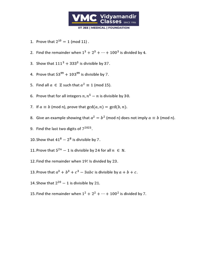 Modular Arithmetic & Divisibility-1 | PDF