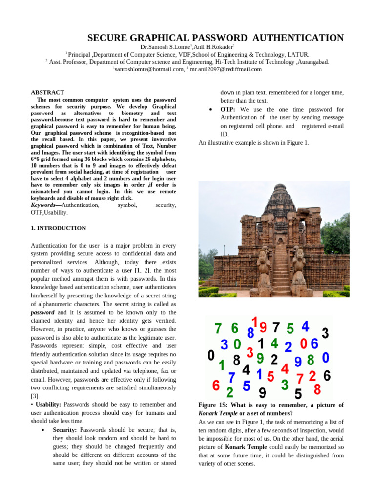 Secure Graphical Password System | PDF | Password | Computing
