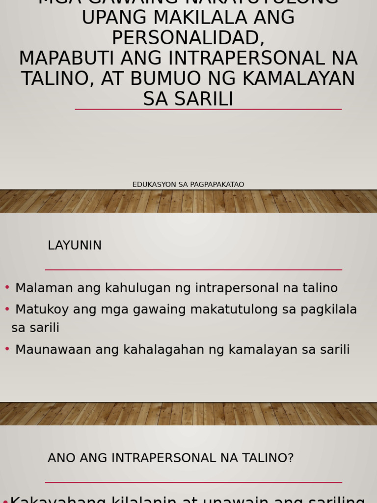 Week 2-Gawaing Intrapersonal Kamalayan | PDF