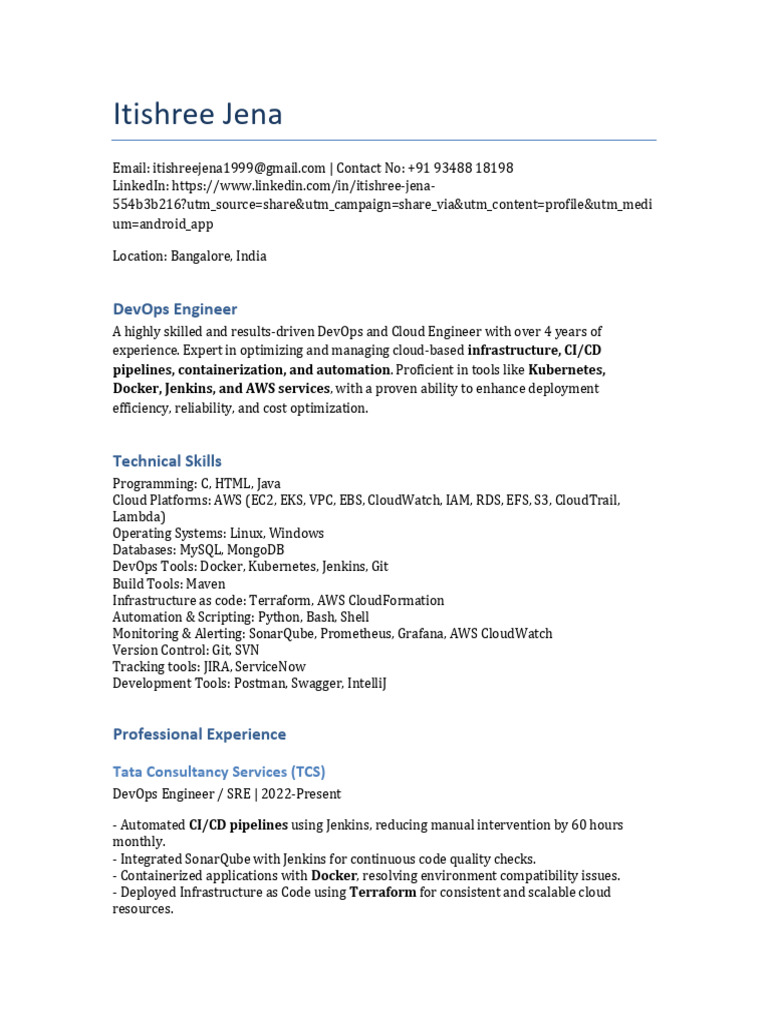 DevOps Engineer with JIRA Expertise | PDF | Cloud Computing | Amazon ...