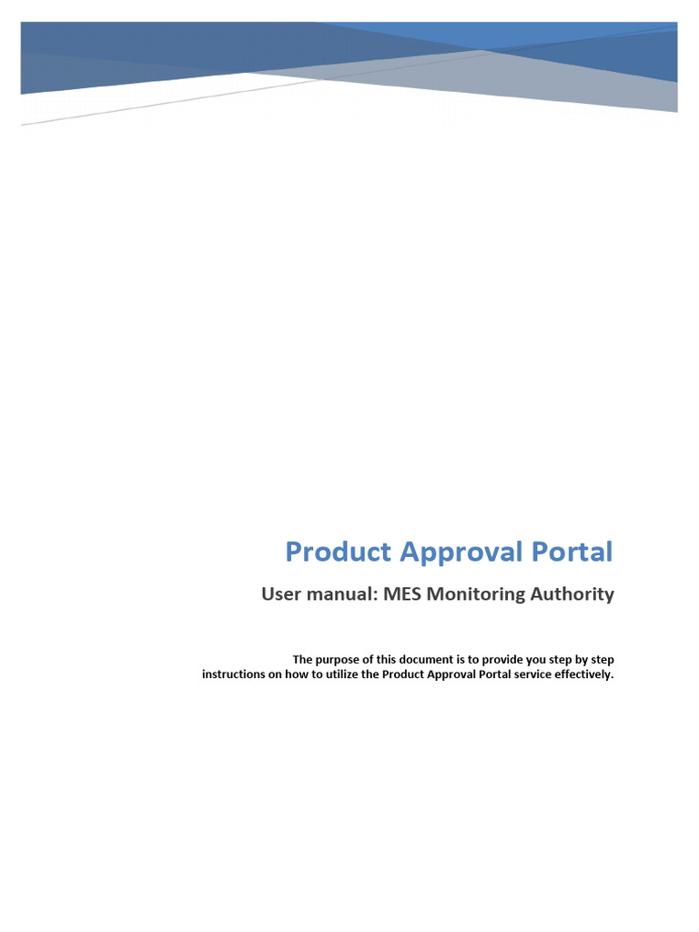 MES Product Approval Portal Guide | PDF | User (Computing) | World Wide Web