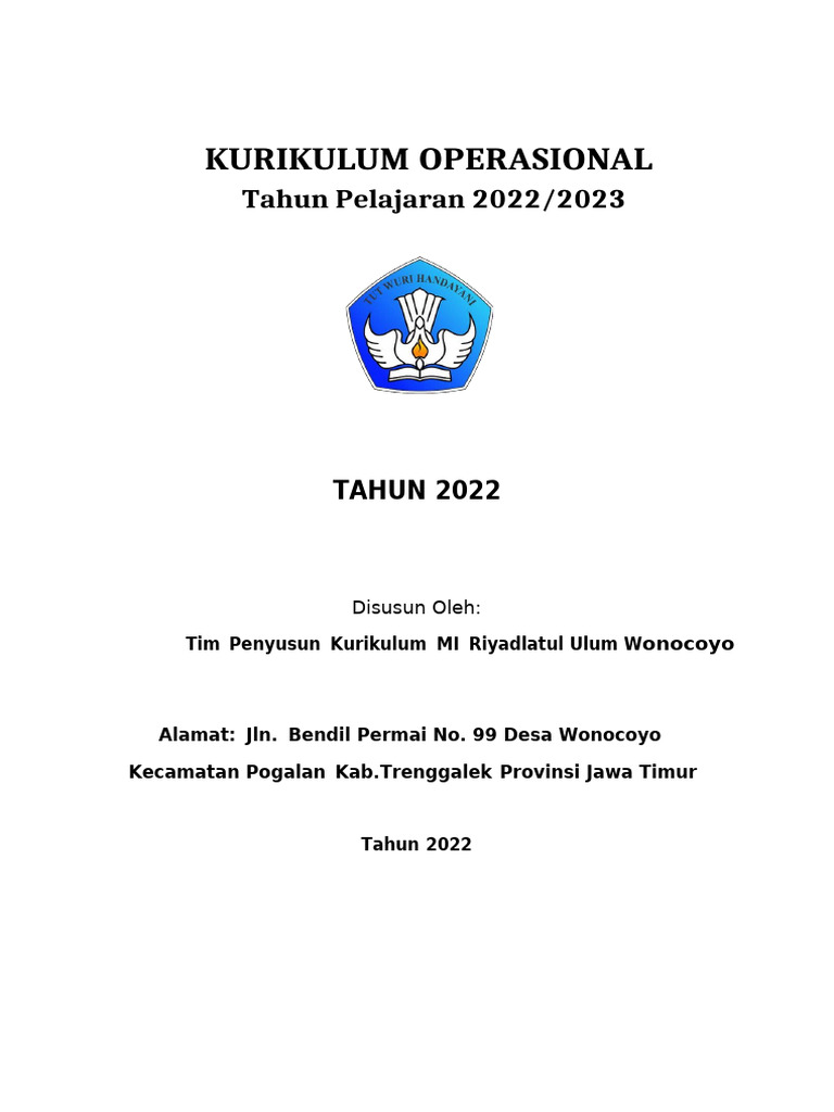 Contoh Kurikulum Merdeka SD 2022 | PDF