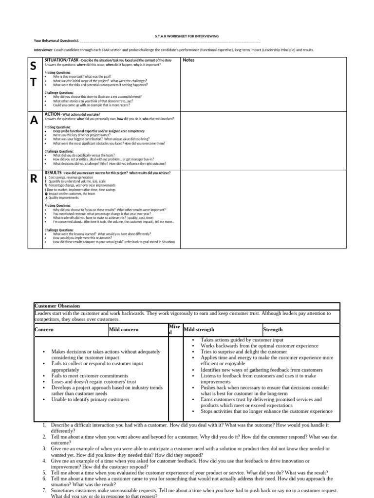 STAR Interviewing Worksheet Guide | PDF | Risk | Job Interview