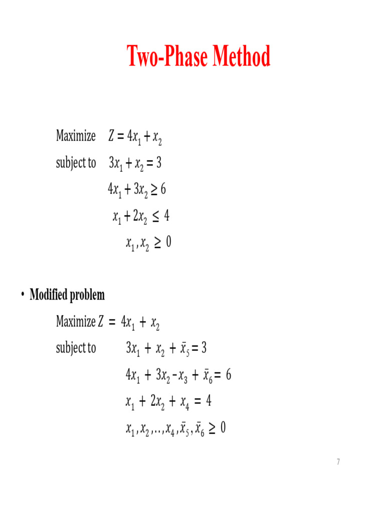 Two-Phase Method for Linear Programming | PDF | Analysis | Applied ...