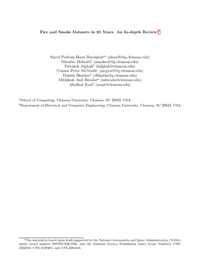 Fire and Smoke Dataset Survey | PDF | Wildfire | Image Segmentation