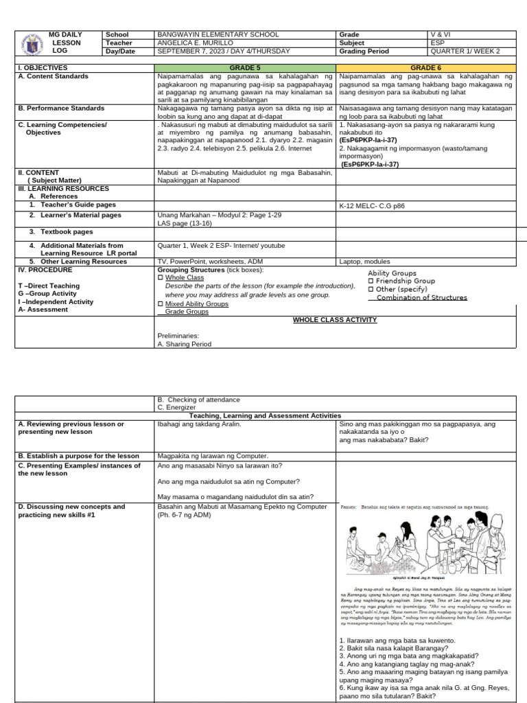 DLL Q1 W2 Day4 Esp | PDF