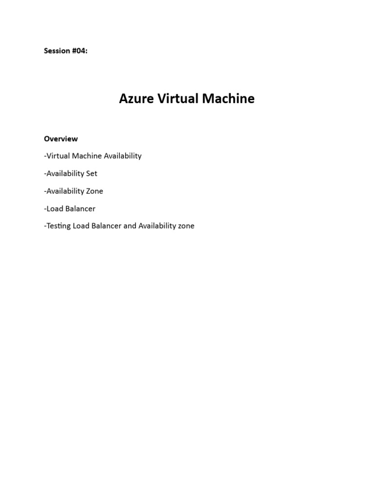 Azure Virtual Machine Infra | PDF | Virtual Machine | Load Balancing ...