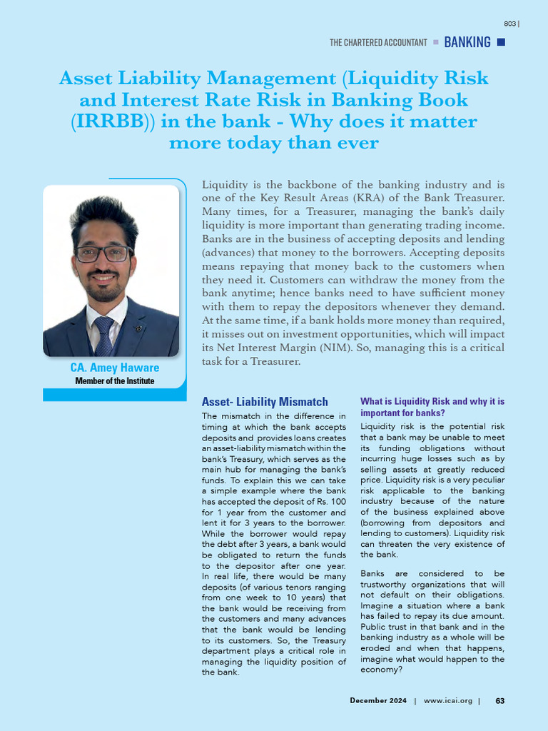 Importance of Liquidity Risk Management | PDF | Banks | Market Liquidity