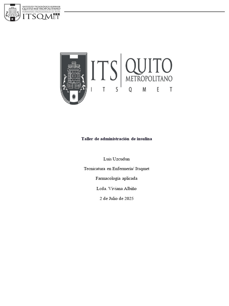 Tipos y administración de insulina | PDF | Inyección (medicina) | Diabetes