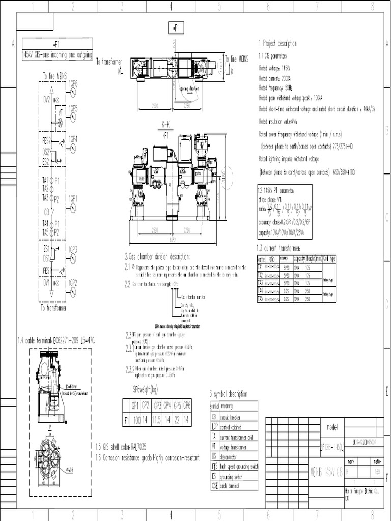 MEINS 145kV GIS Single Bay Layout-Used For Manufacturing | PDF