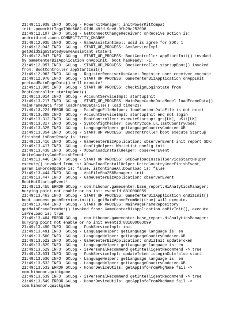 GameCenter Startup Process Log Analysis | PDF | Communications ...