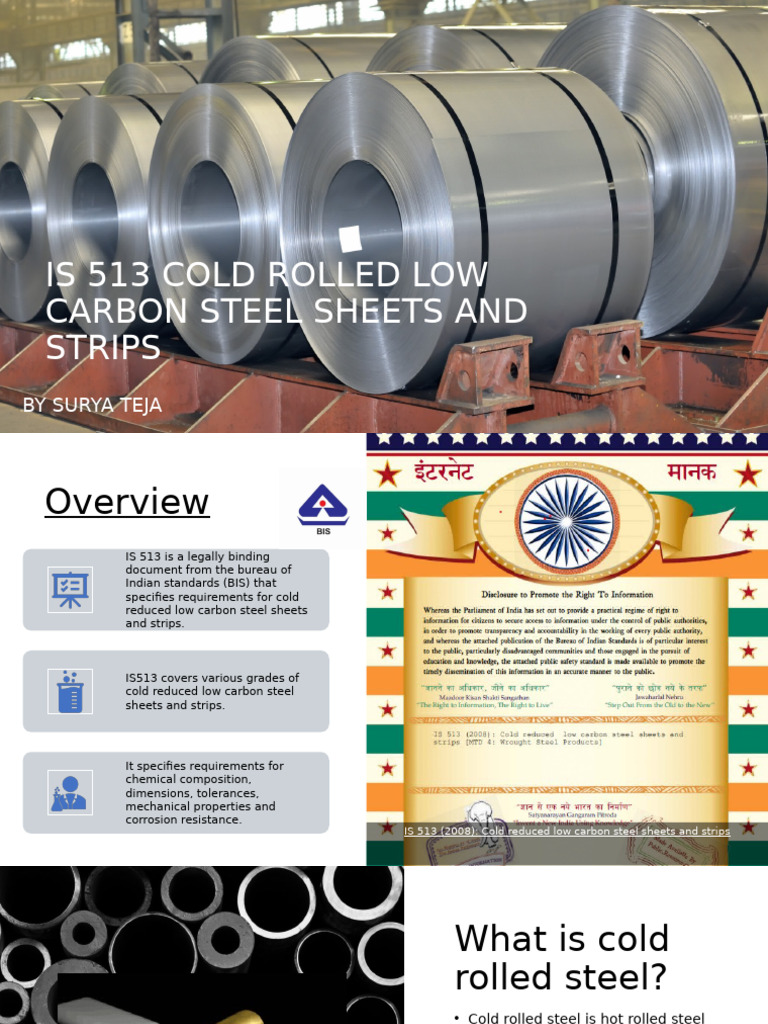 IS 513 Low Carbon Steel Overview | PDF | Rolling (Metalworking) | Fracture