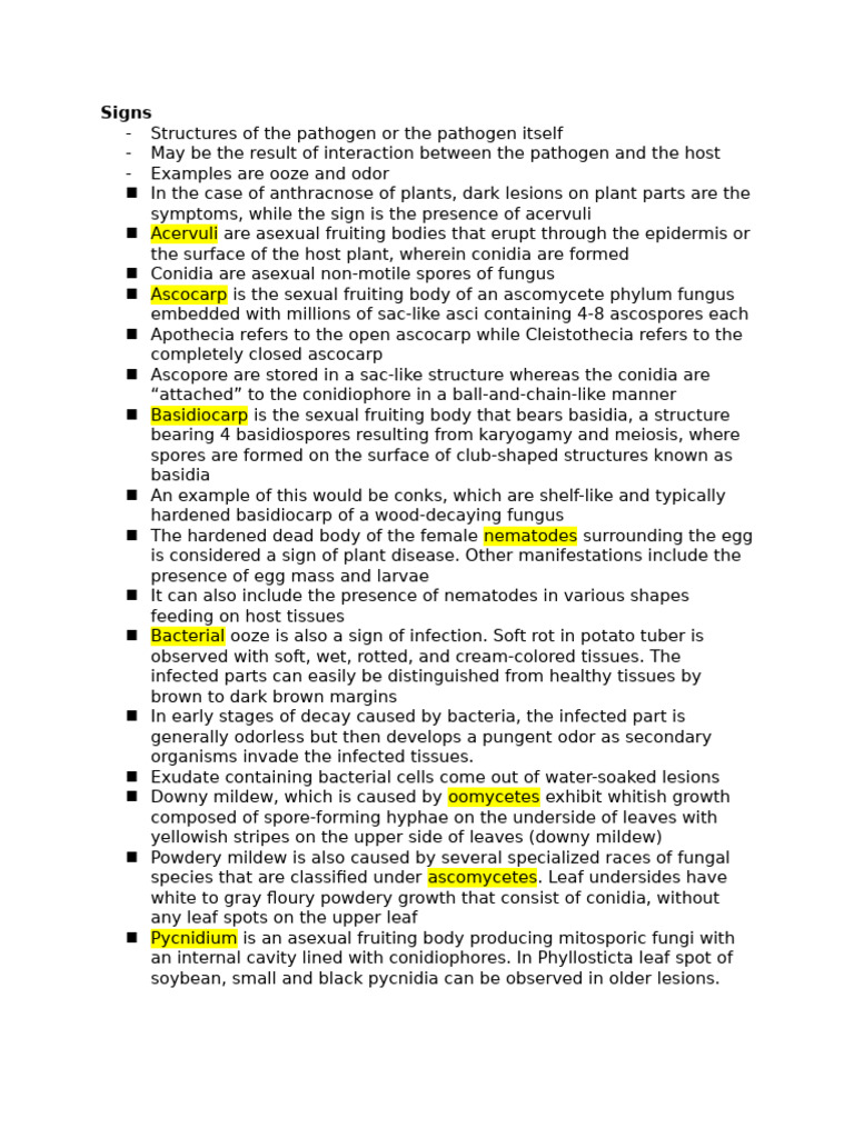 Plant Disease Signs and Diagnosis Methods | PDF | Fungus | Pathogen