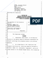 7/21/95 Accusation Against Dr. Milton H. Uhley For Excessive Prescribing of Narcotics + 8/16/96 Surrender of Uhley's California Medical License