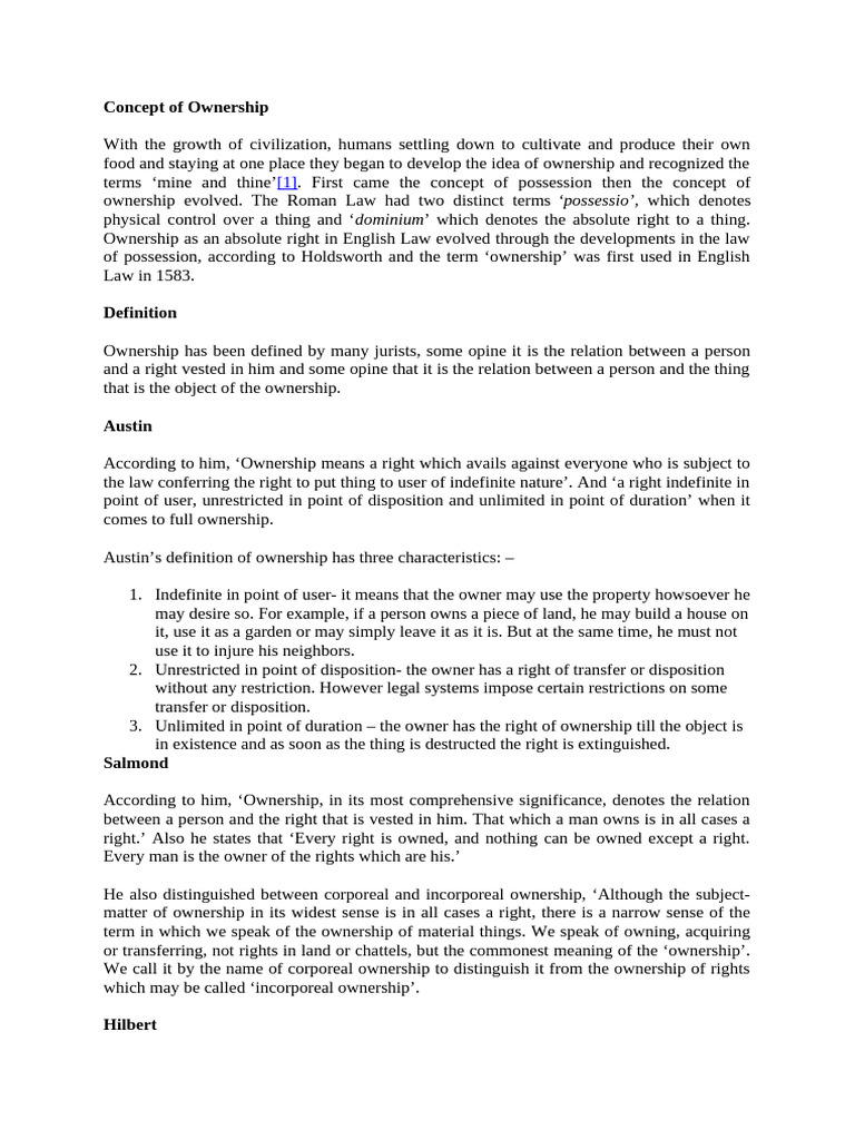 Understanding the Concept of Ownership | PDF | Ownership | Property