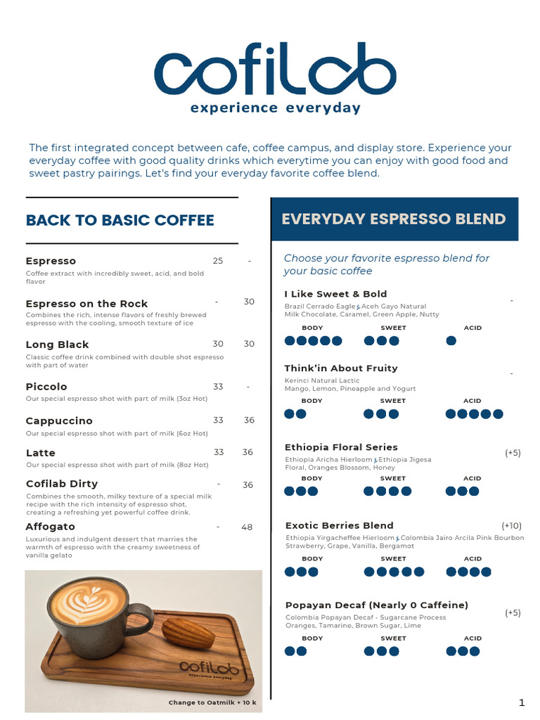 Cofilab Coffee and Menu Highlights | PDF | French Fries | Drink