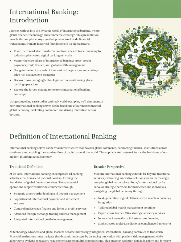 International Banking Introduction | PDF | Banks | Commerce