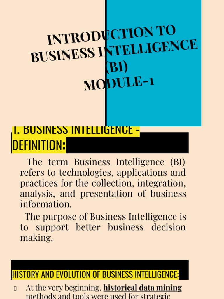 Business Intelligence Overview and Concepts | PDF | Data Warehouse ...