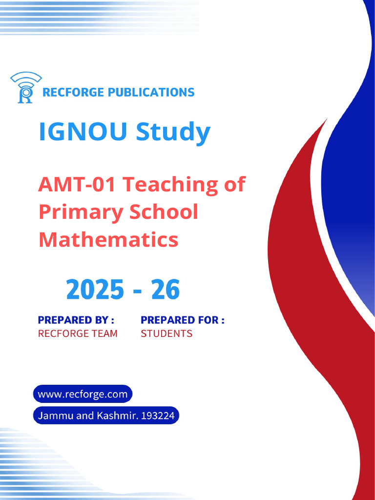AMT-01 Teaching of Primary School Mathematics Guess Paper | PDF ...