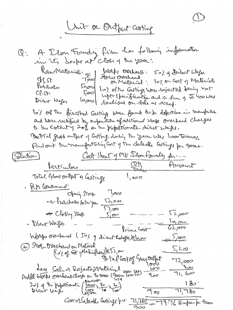 BCS4 Cost Unit Output Job Contract Costing | PDF
