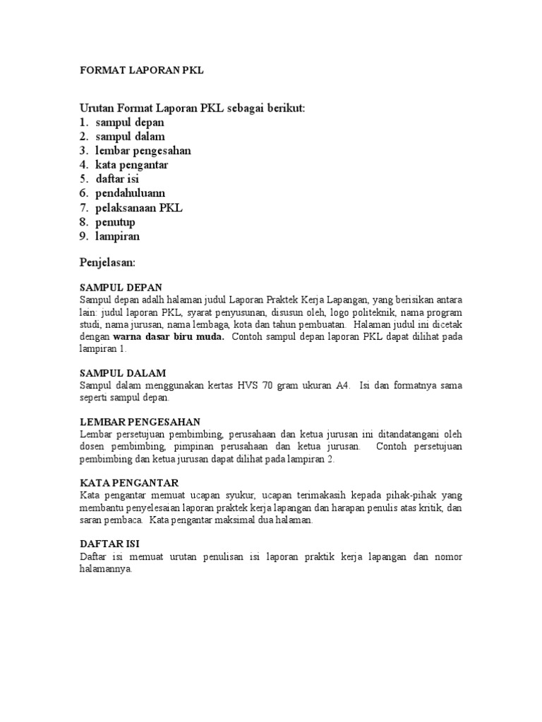 Contoh Daftar Lampiran Di Laporan Pkl - Seputar Laporan