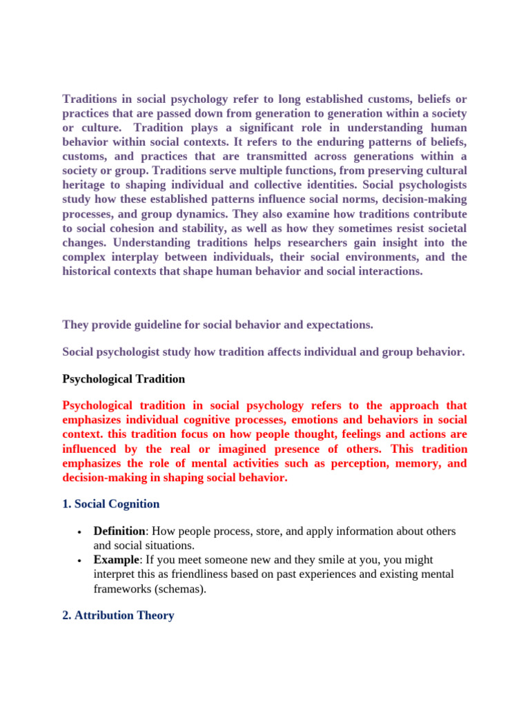 Understanding Traditions in Social Psychology | PDF | Attitude ...