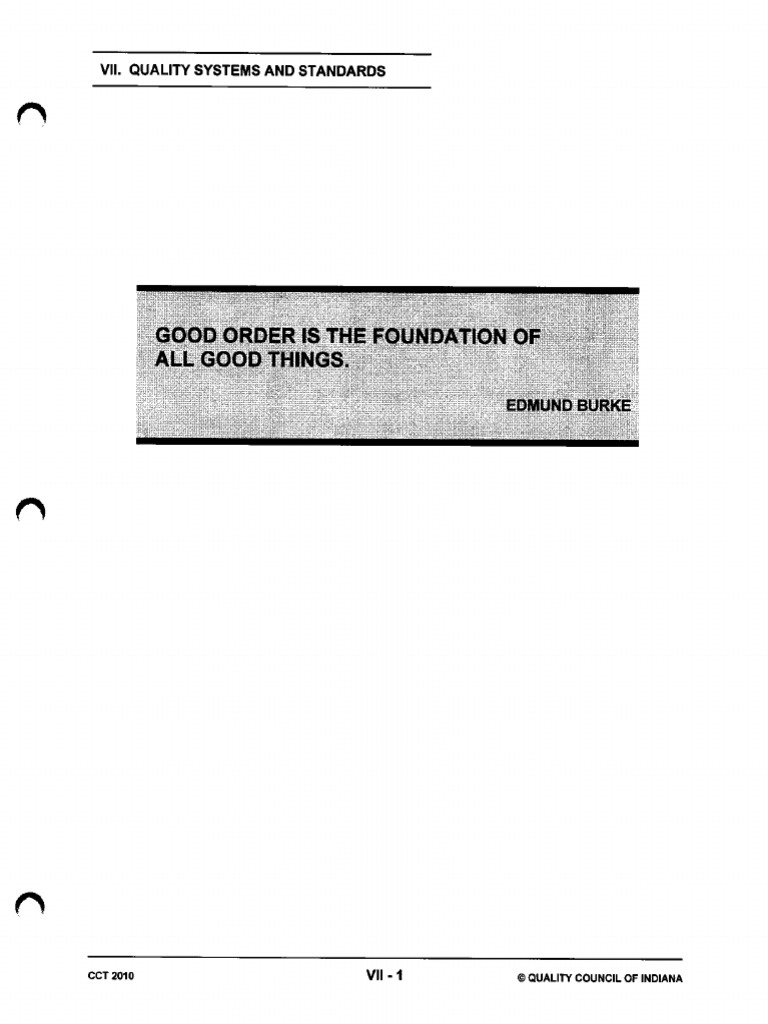 VII. Quality Systems & Standards | PDF