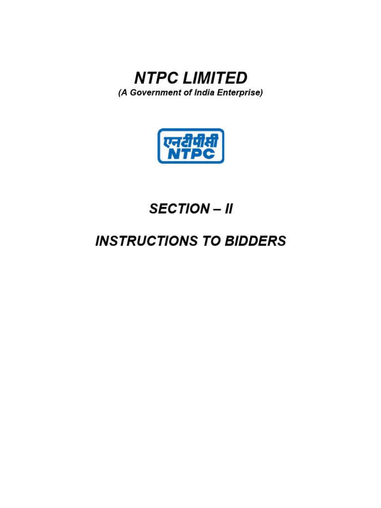 NTPC Bidding Instructions Guide | PDF | Specification (Technical ...