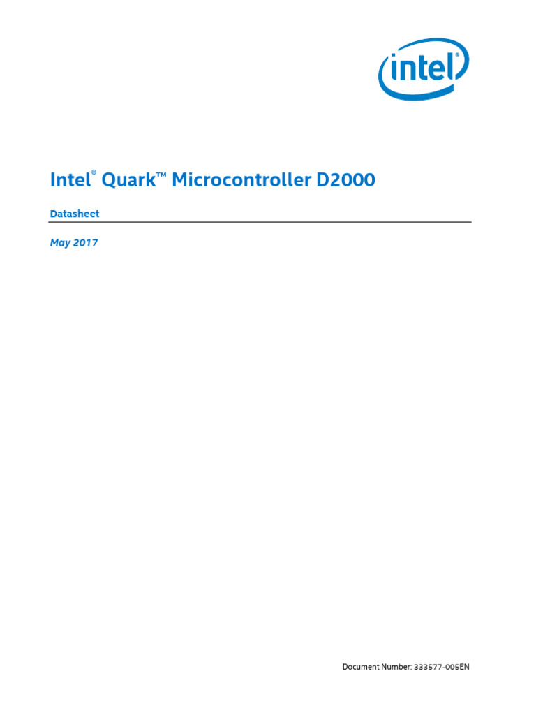 Intel Quark Microcontroller D2000 Datasheet | PDF | Analog To Digital ...