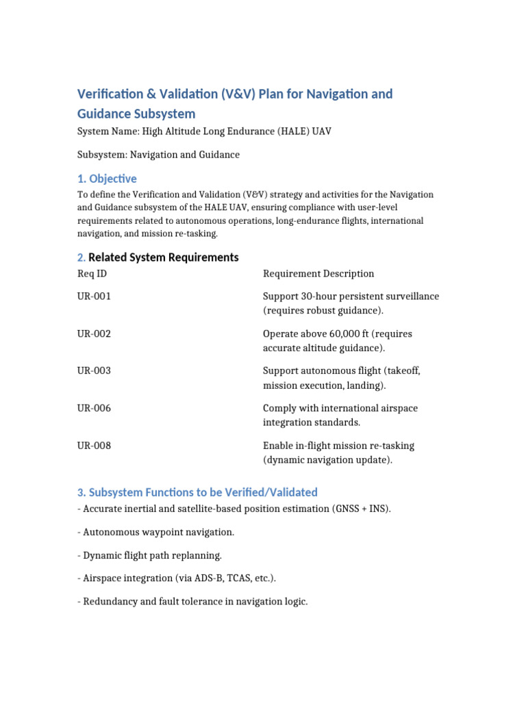 VV Plan Navigation Guidance HALE UAV | PDF | Unmanned Aerial Vehicle ...