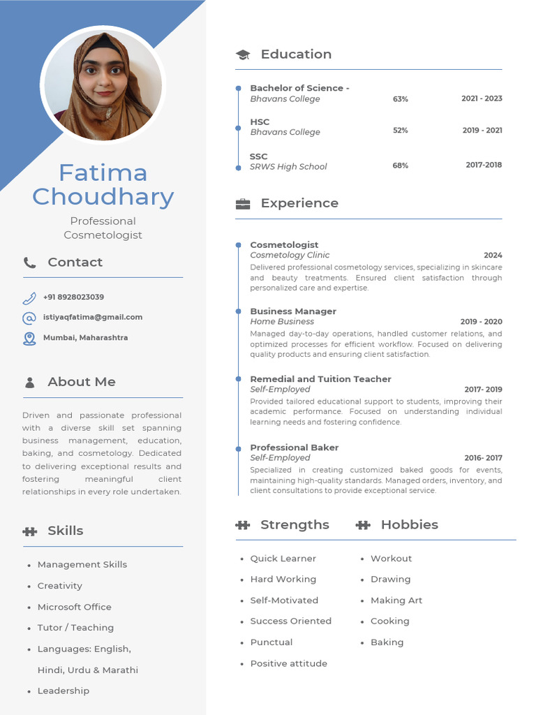 Fatima Resume | PDF | Learning | Cognition
