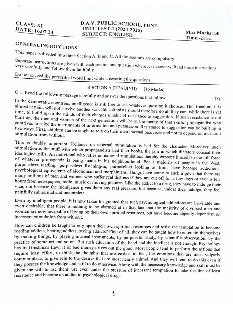 English UT1 | PDF