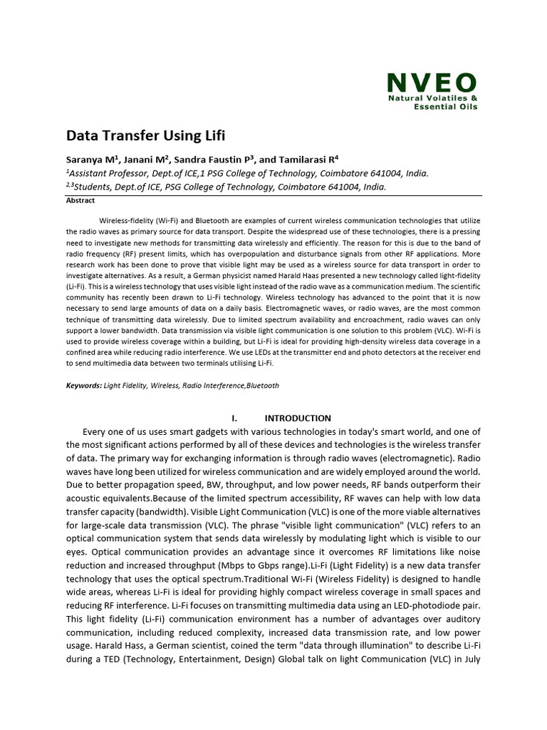 Li-Fi Technology: A New Era in Data Transfer | PDF | Radio | Light ...
