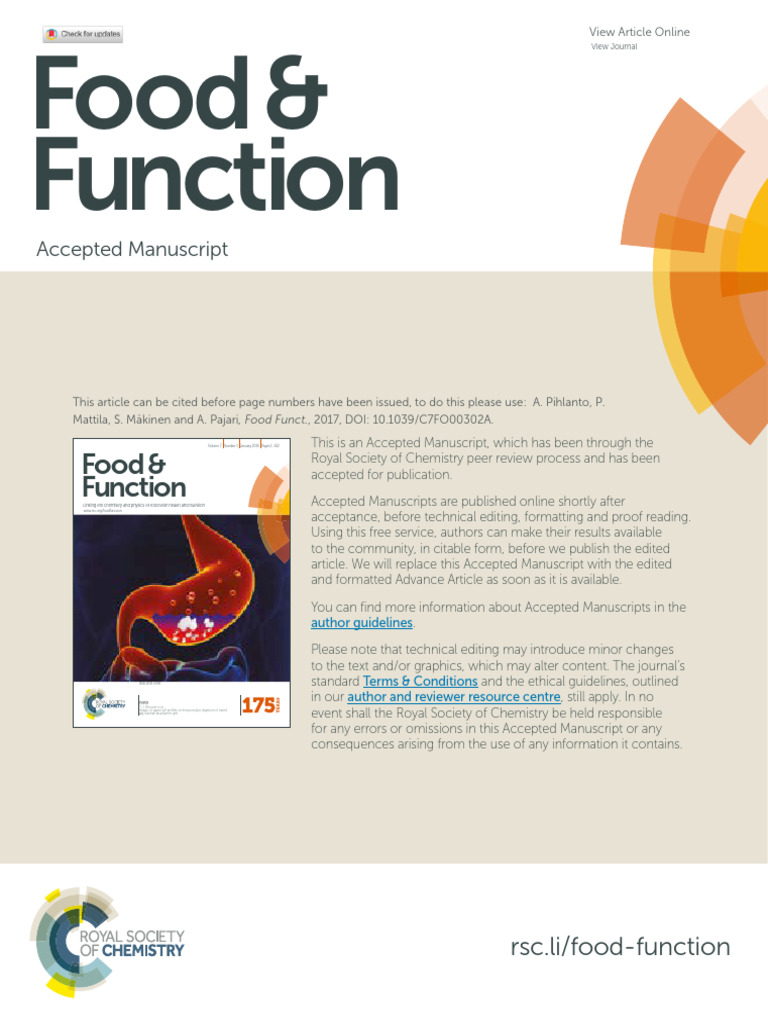 Food & Function | PDF | Dietary Fiber | Diet & Nutrition